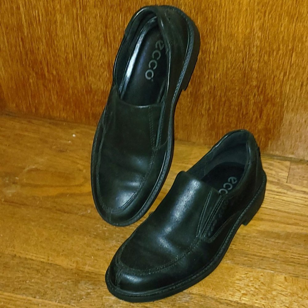 Black Leather Slip-On Loafers